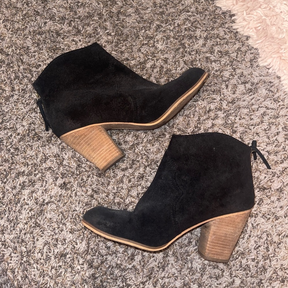 Black suede ankle booties from Nordstrom